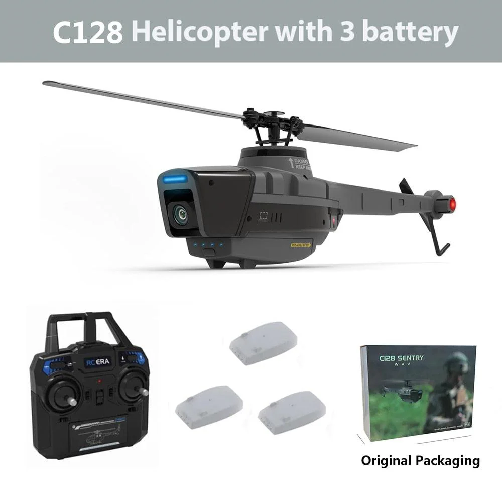C128 2.4G RC Helicopter - 4 propellers 1080P Camera 6 axis electronic gyroscope air pressure for height vs C127 C186 RC Drone