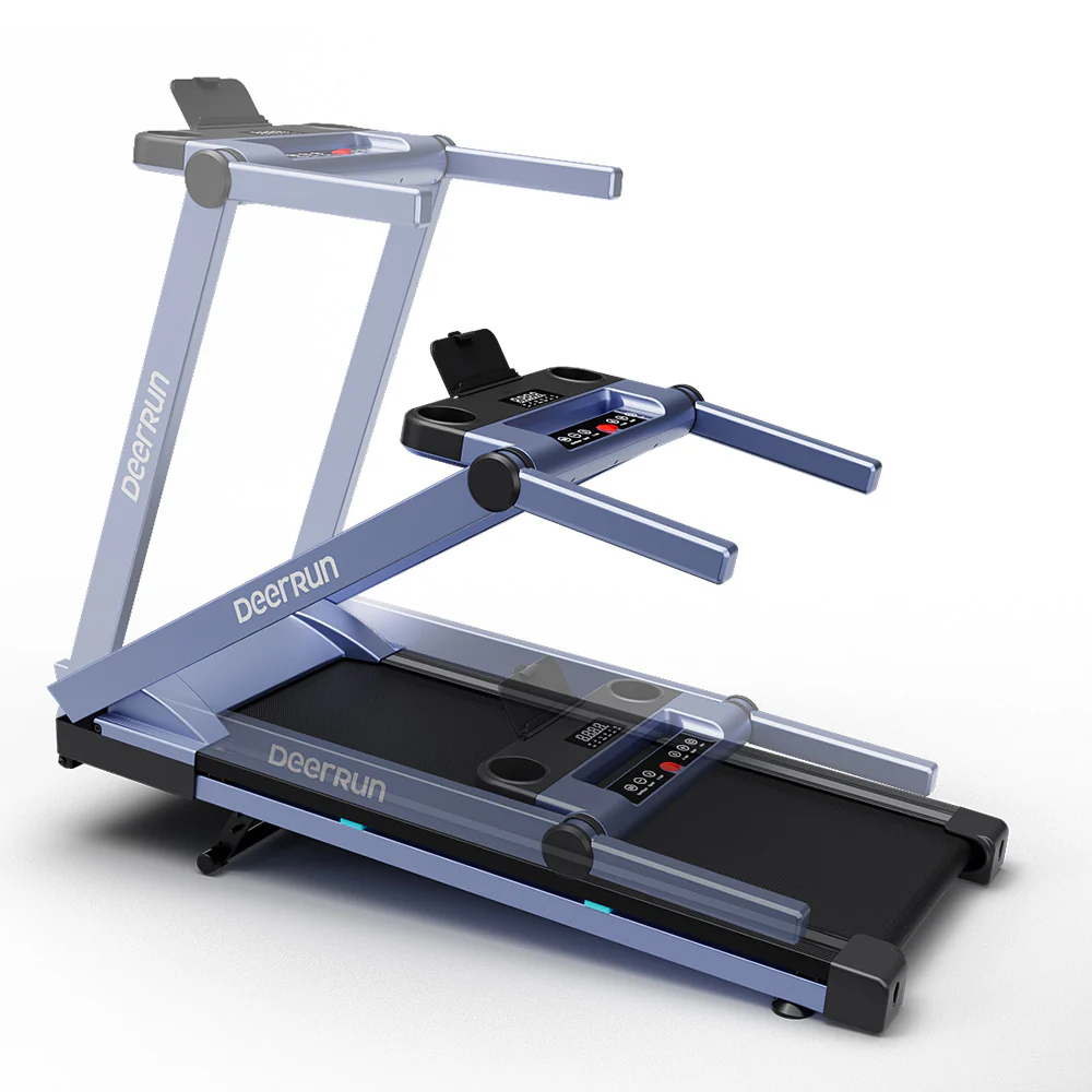 DeerRun A1 Pro Move+  6% Incline Foldable Treadmill——2025 Upgraded Chip & NFC Support | 350Lbs, 10mph Blue