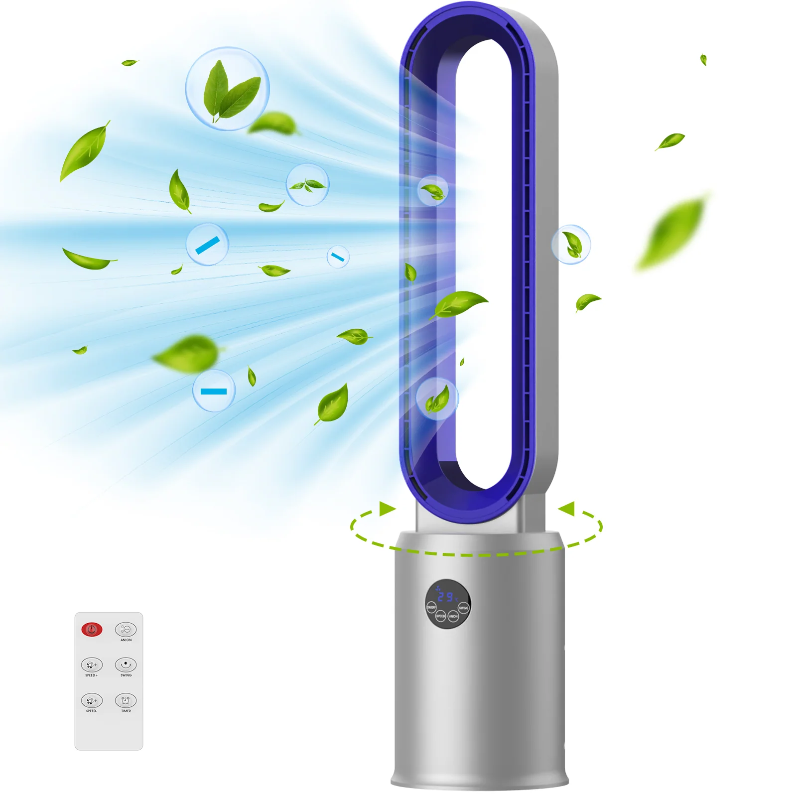 Advwin Bladeless Tower Fan Portable Electric