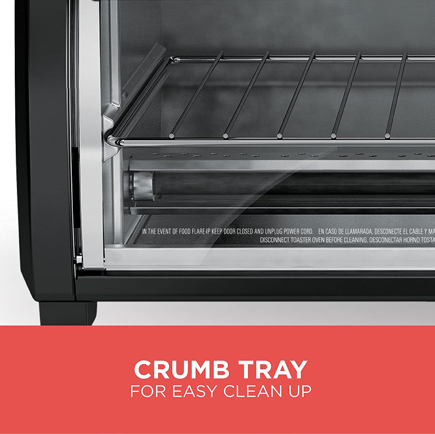 BLACK+DECKER SpaceMaker Under-Counter Toaster Oven, Digital Controls, Black/Stainless Steel, Fits 9′′ Pizza