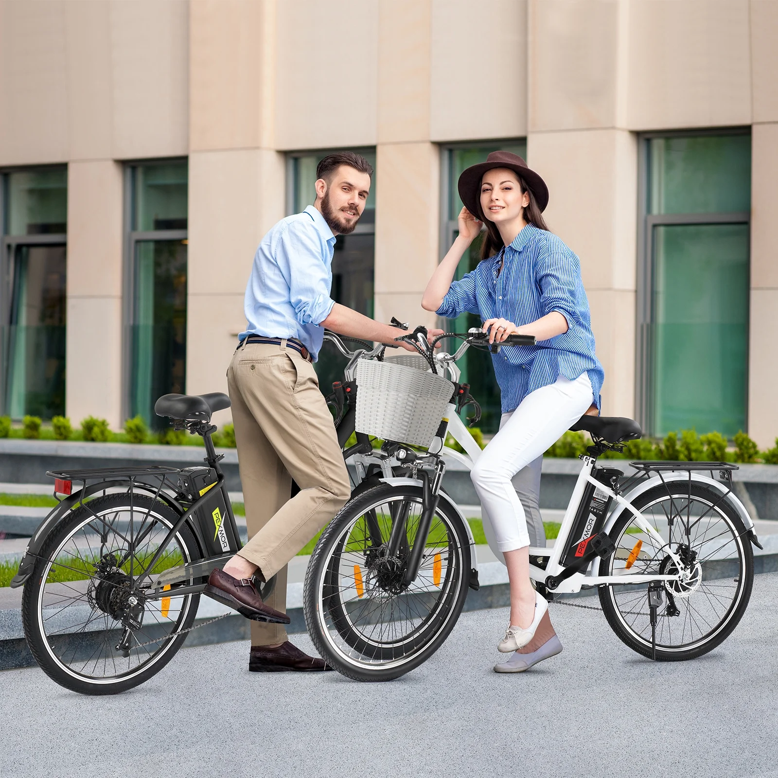 PEXMOR Electric Bike for Adults, 350W (Peak 500W) City Commuter Ebike 36V 12.5AH Removable Battery, 26