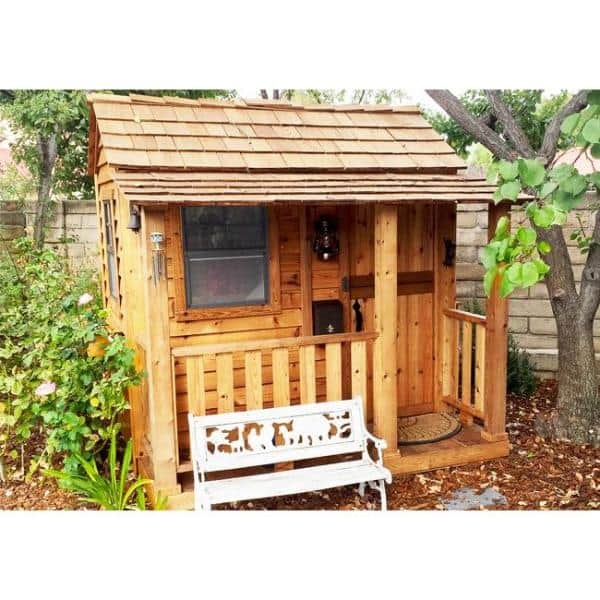 Outdoor Living Today Little Squirt 6×6 ft. Cedar Playhouse with Windows and Dutch Door