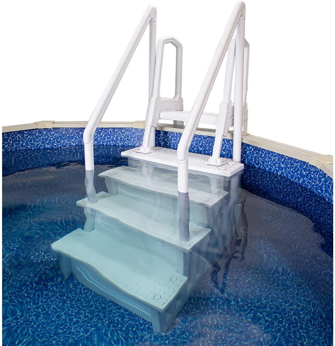 Select Anti-Slip in-Pool Steps | Gray | for Above Ground Swimming Pools | Can Mount to Decks 48