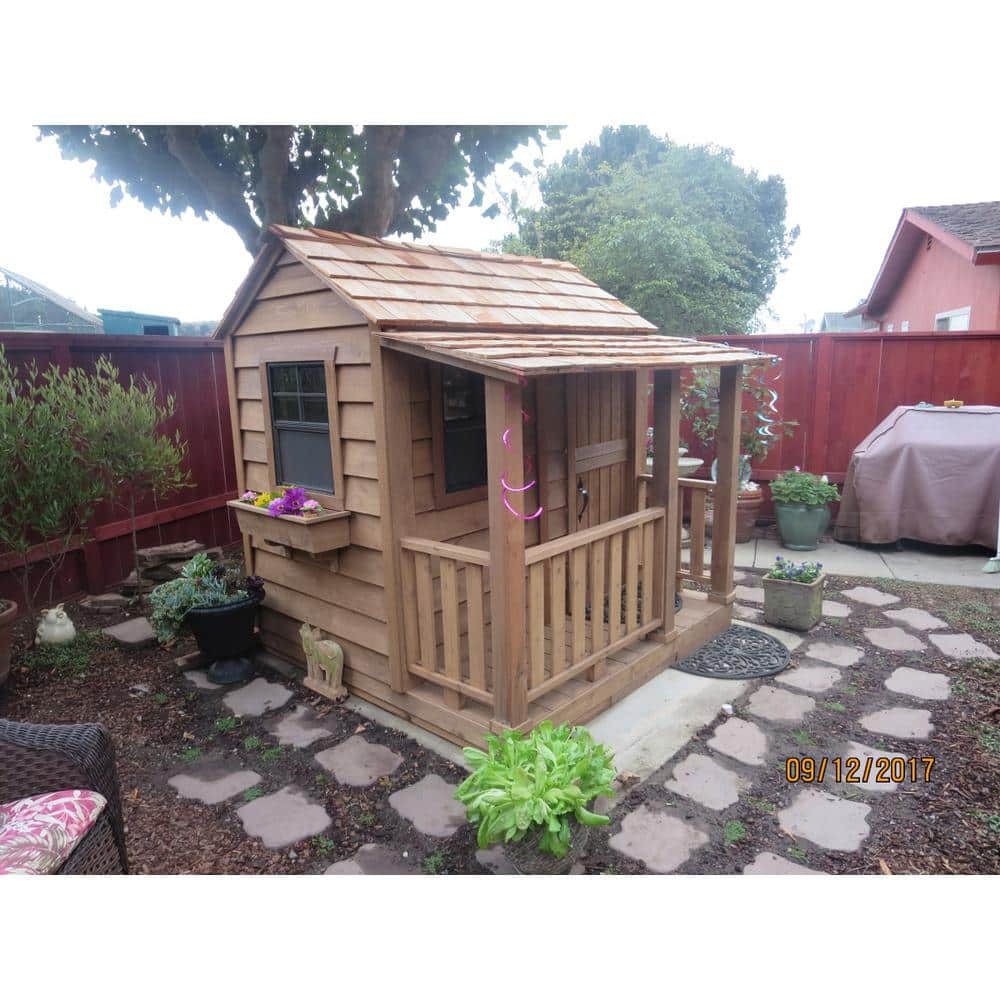 Outdoor Living Today Little Squirt 6×6 ft. Cedar Playhouse with Windows and Dutch Door