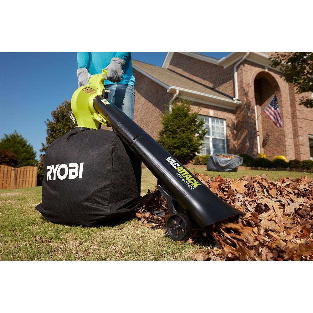 2025 RYOBI 40V Vac Attack Cordless Leaf VacuumMulcher with (2) 5.0 Ah Batteries and (1) Charger RY40451-2B