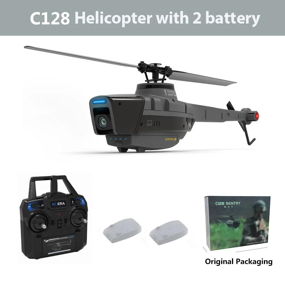 C128 2.4G RC Helicopter - 4 propellers 1080P Camera 6 axis electronic gyroscope air pressure for height vs C127 C186 RC Drone