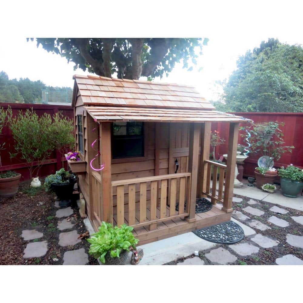 Outdoor Living Today Little Squirt 6×6 ft. Cedar Playhouse with Windows and Dutch Door