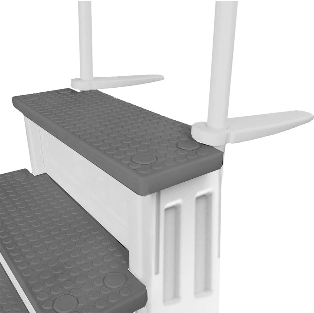 Select Anti-Slip in-Pool Steps | Gray | for Above Ground Swimming Pools | Can Mount to Decks 48