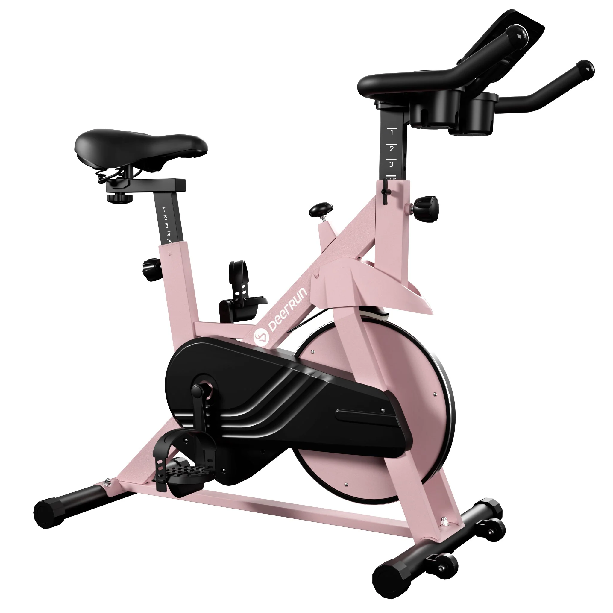 DeerRun S500 Indoor Smart Stationary Cycling Bike with PitPat App, 1-32 Magnetic Resistance-Pink