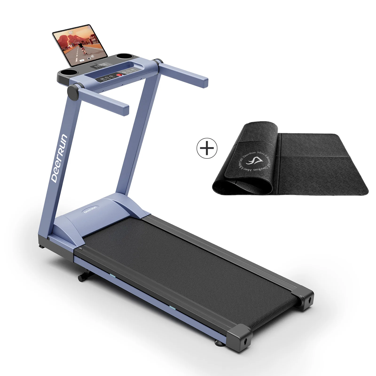 DeerRun A1 Pro Move+  6% Incline Foldable Treadmill——2025 Upgraded Chip & NFC Support | 350Lbs, 10mph Blue