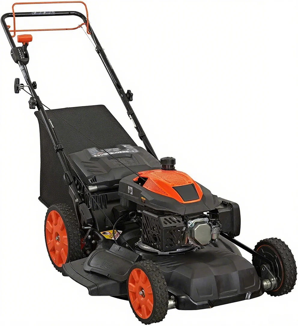 22′′ 201cc 3-in-1 Gas Self-Propelled Lawn Mower with CVT and High Wheels