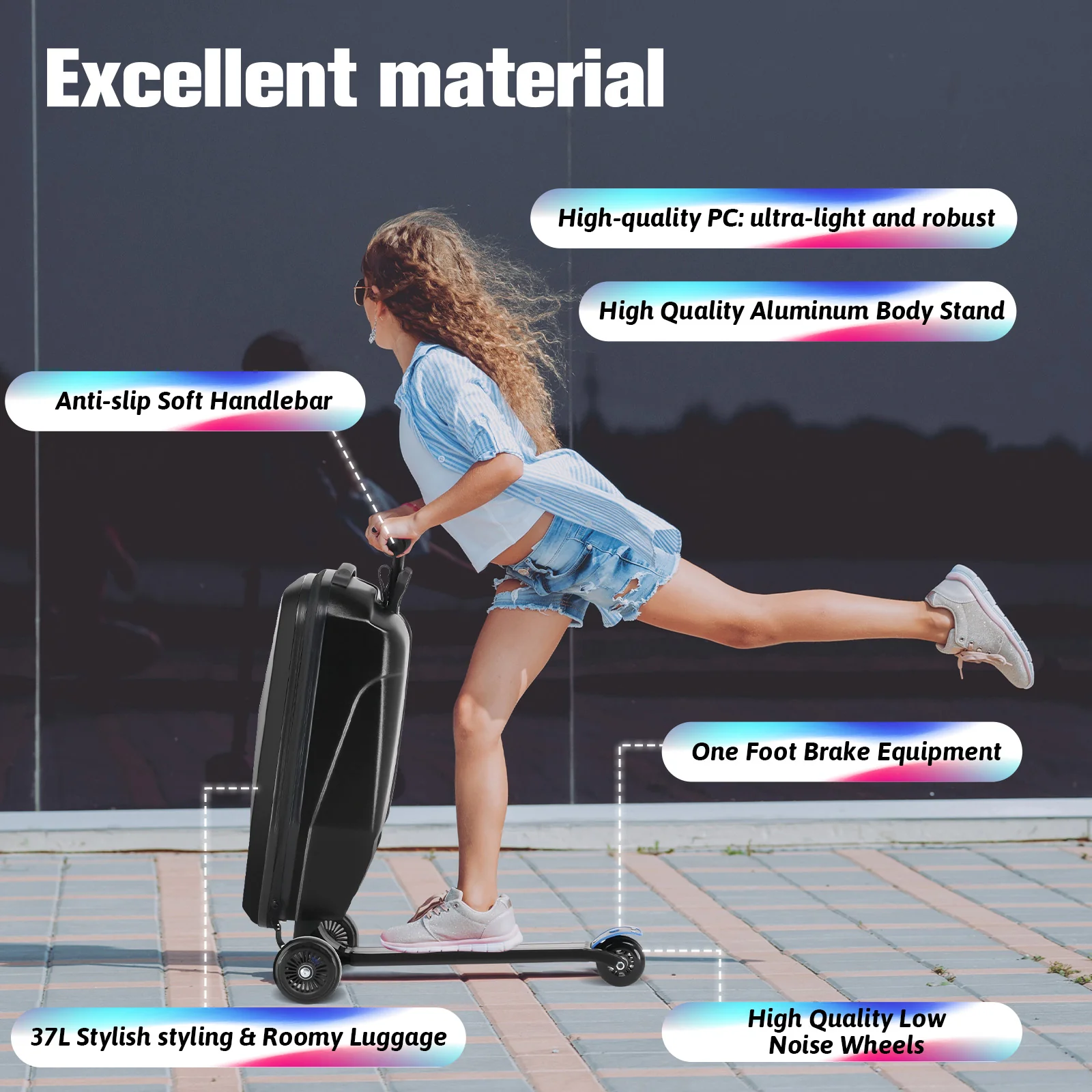 Advwin Foldable Hardshell Scooter Suitcase