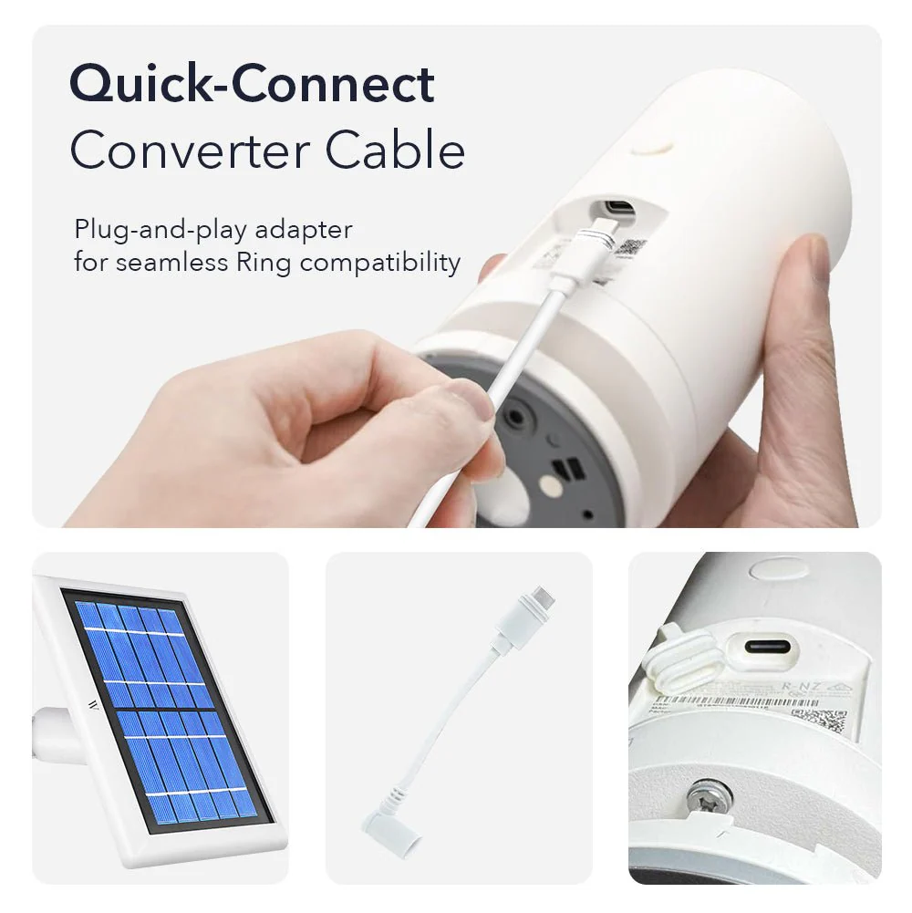 Ring Outdoor Cam Plus Battery+ Wasserstein Solar Panel Bundle