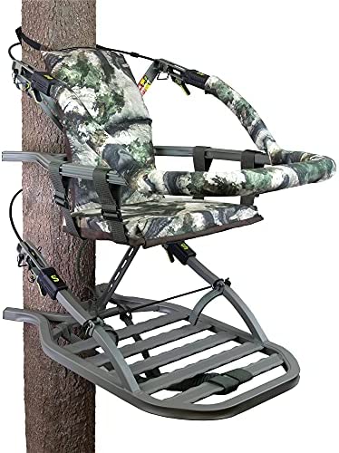 Summit Viper SD Climbing Treestand – Lightweight Aluminum, Foam-Padded Seat, 300 lbs Capacity, Includes Safety Harness