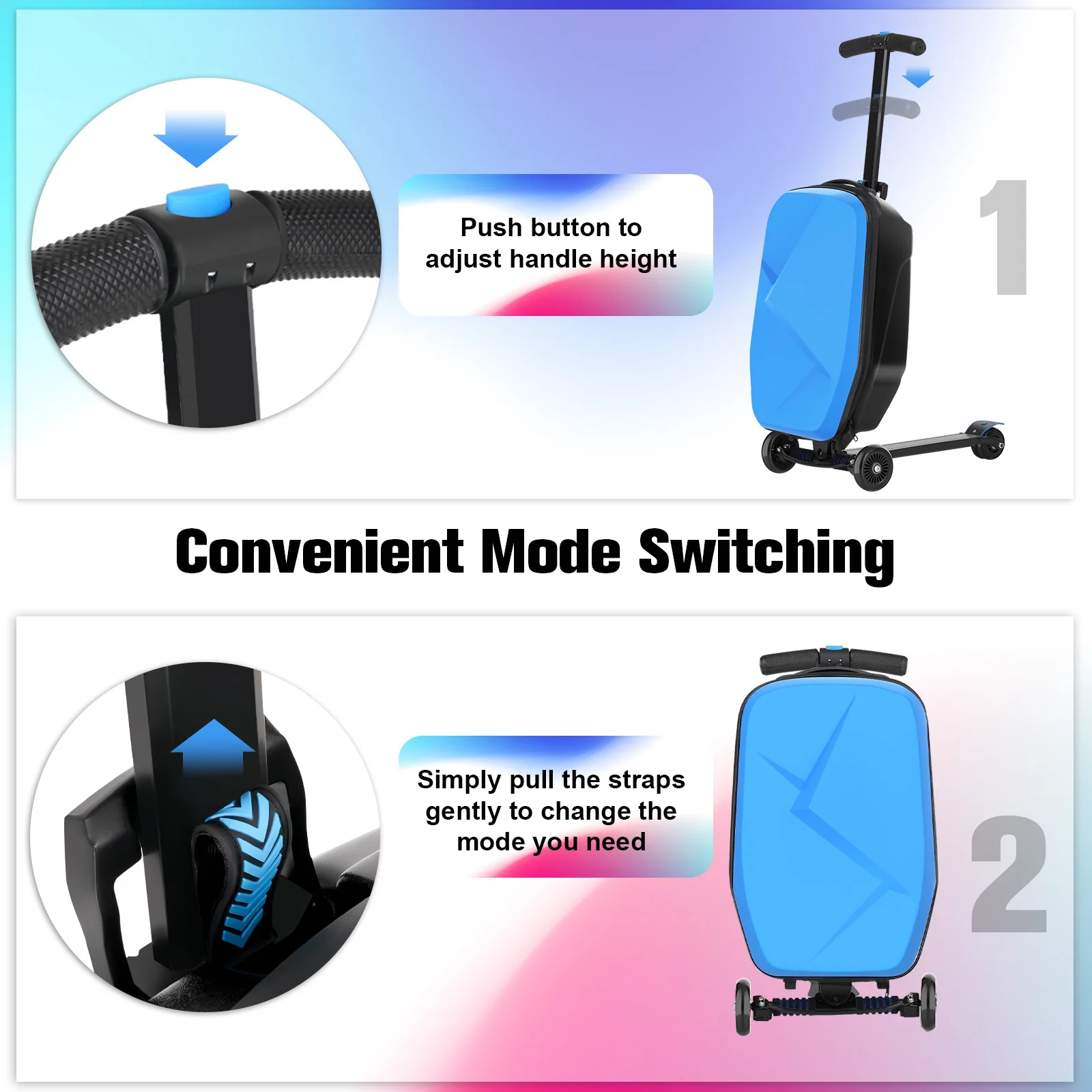 Advwin Foldable Hardshell Scooter Suitcase