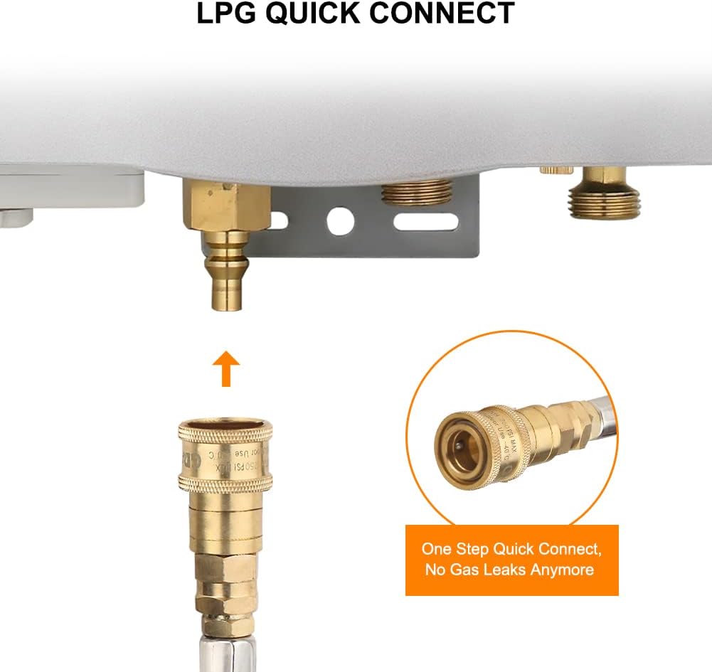 Portable Tankless Water Heater, 1.32 GPM Outdoor Camping Propane Gas Water Heaters w/Freestanding Stand and Carry Bag