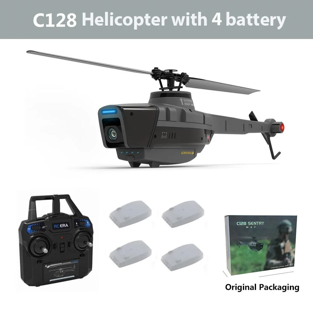 C128 2.4G RC Helicopter - 4 propellers 1080P Camera 6 axis electronic gyroscope air pressure for height vs C127 C186 RC Drone