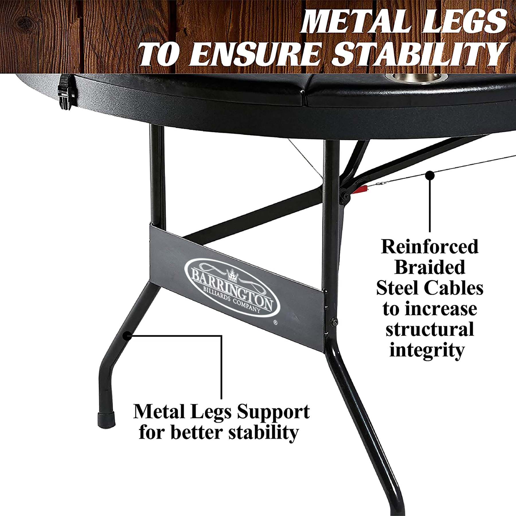 Barrington 10 Player Blue Poker Table with Metal Frame, No Assembly Needed