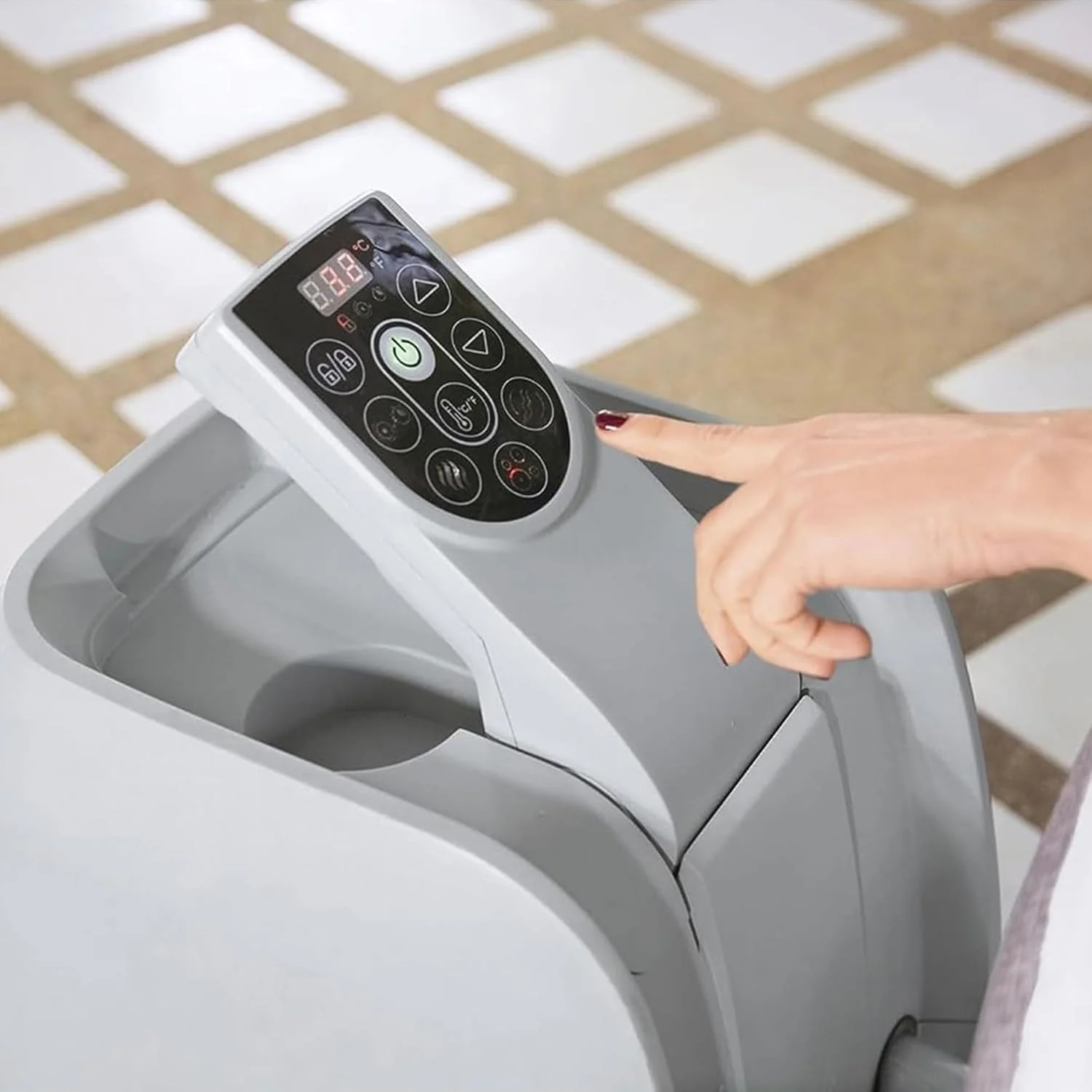 Large Round 2 to 4 Person Inflatable Hot Tub Portable Outdoor Spa with 120 AirJets and EnergySense Cover, Grey