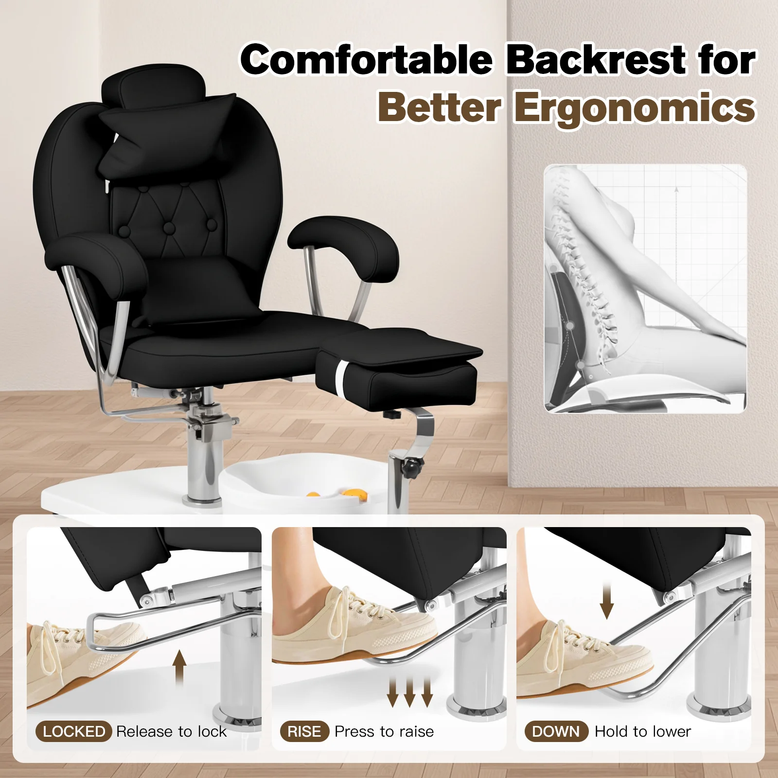 Advwin Pedicure Chair with Adjustable Height