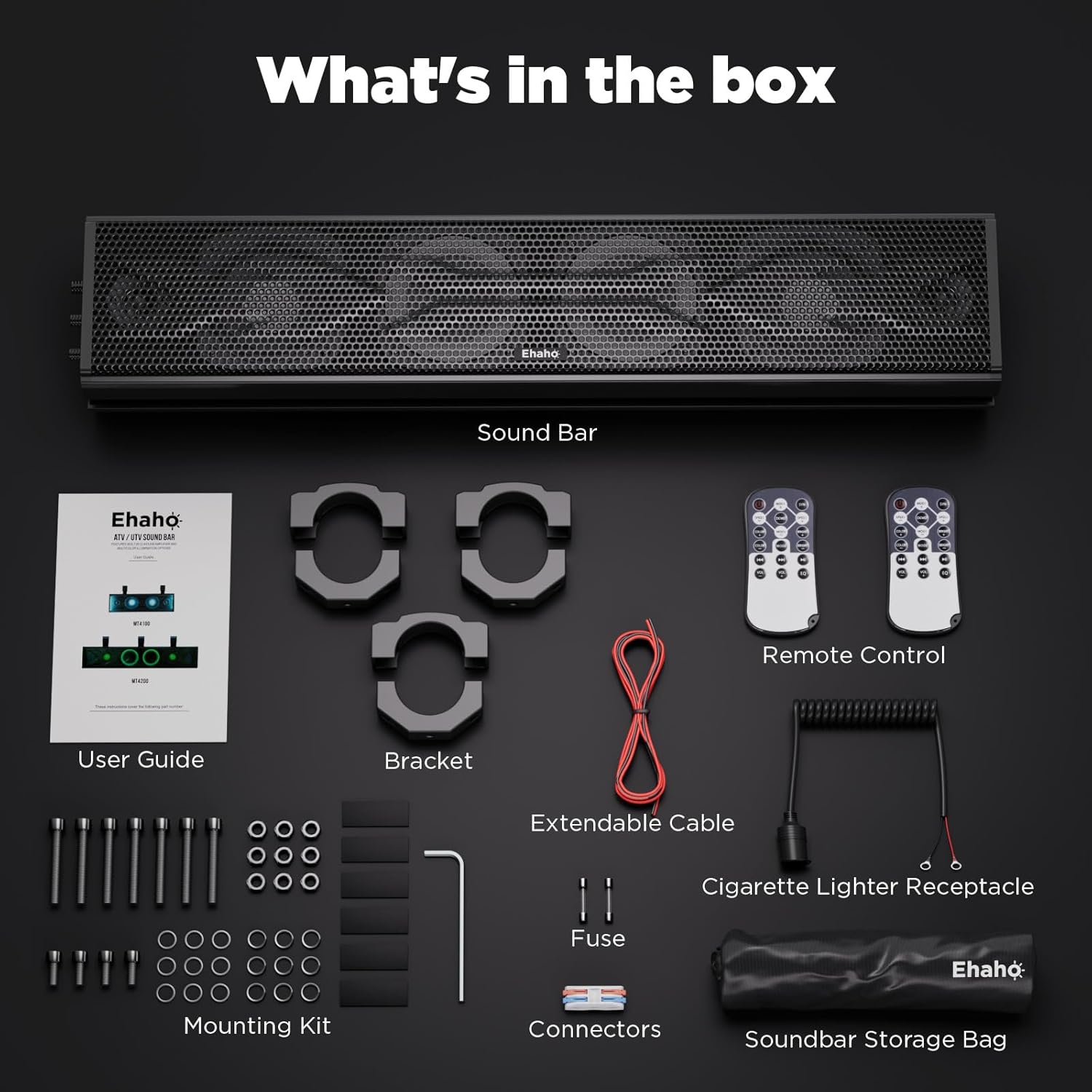 25 Inch UTV Sound Bar, ATV SoundBar Bluetooth with RGB Lighting, Amplified Sound Bar, Waterproof Golf Cart Sound Bar, UTV Speakers Compatible with Polaris RZR Can-Am