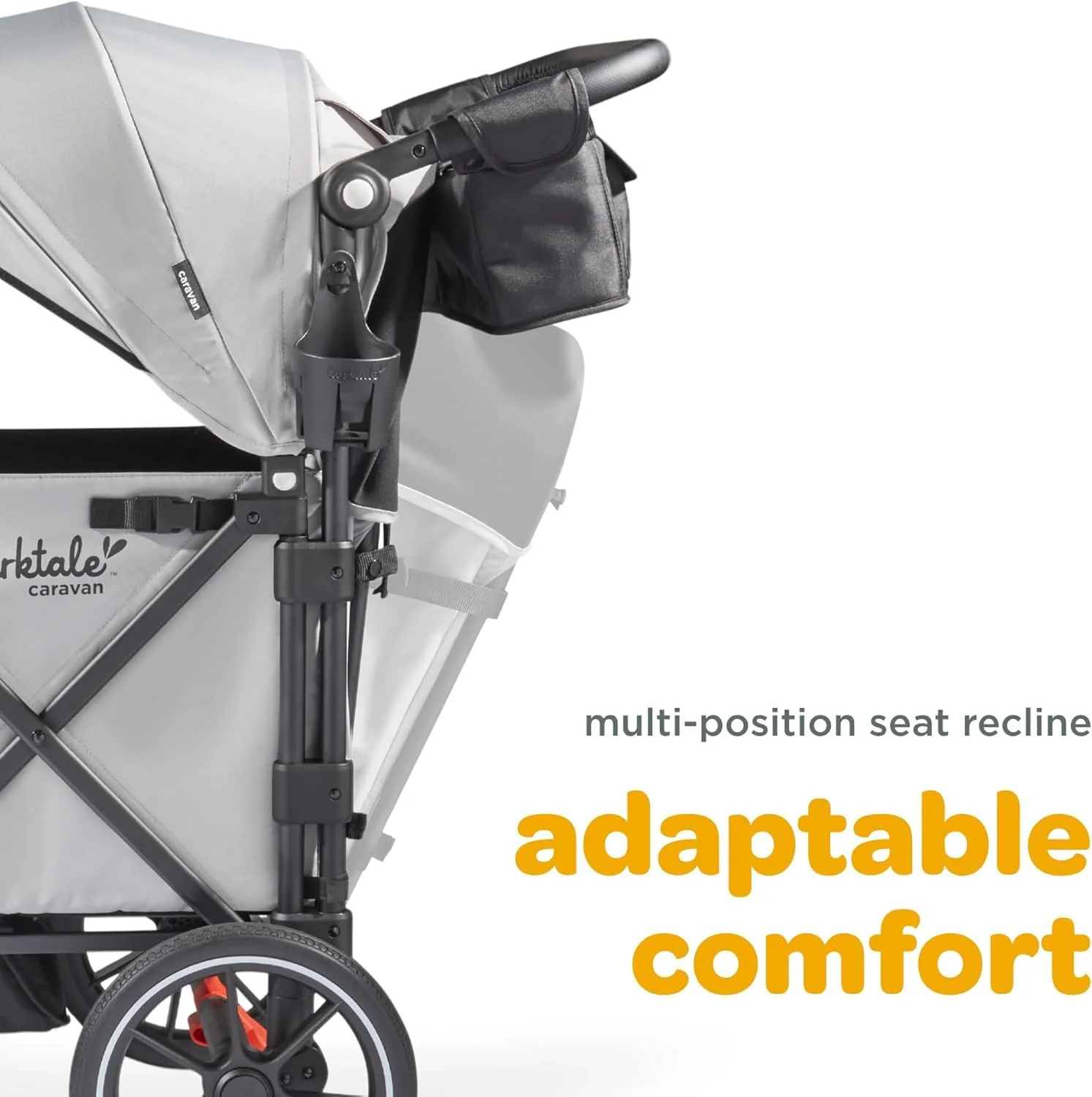 Caravan Quad 4-Seater Stroller Wagon with Reclining Seats- Avalon Grey