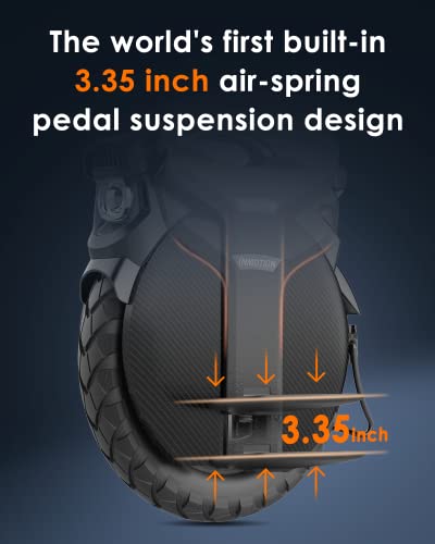 INMOTION V11 Electric Unicycle, 18′′ Self-Balancing with 3.35′′ Air Suspension, 75-Mile Range, 34 MPH Speed