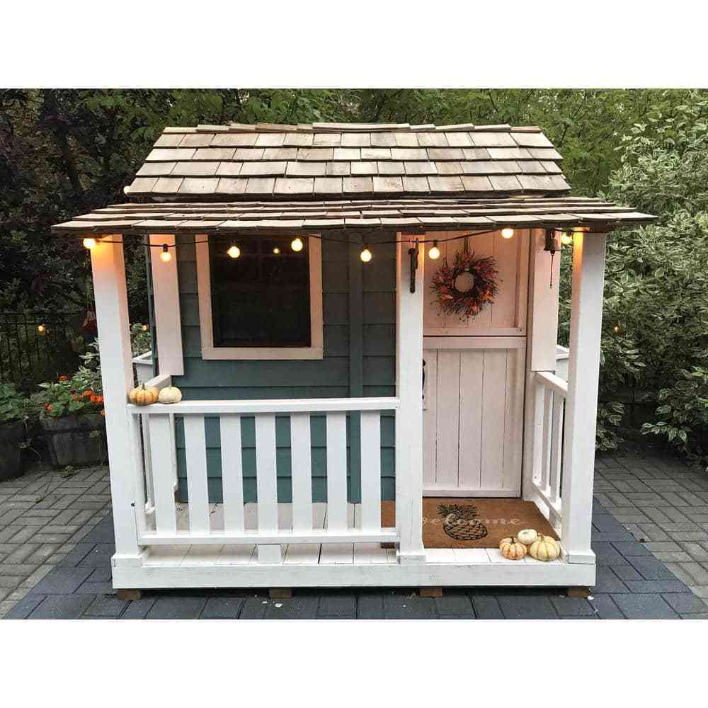 Outdoor Living Today Little Squirt 6×6 ft. Cedar Playhouse with Windows and Dutch Door