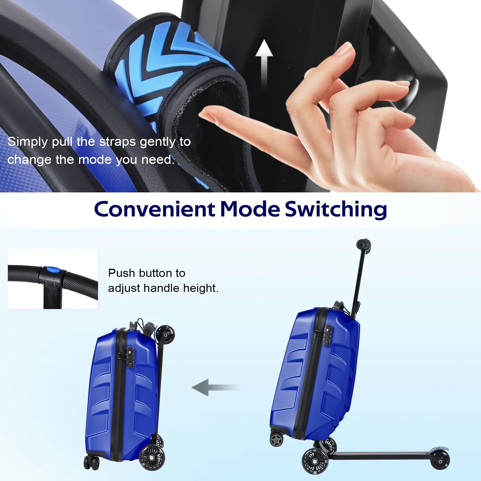 Advwin Scooter Suitcase with LED Light Wheels