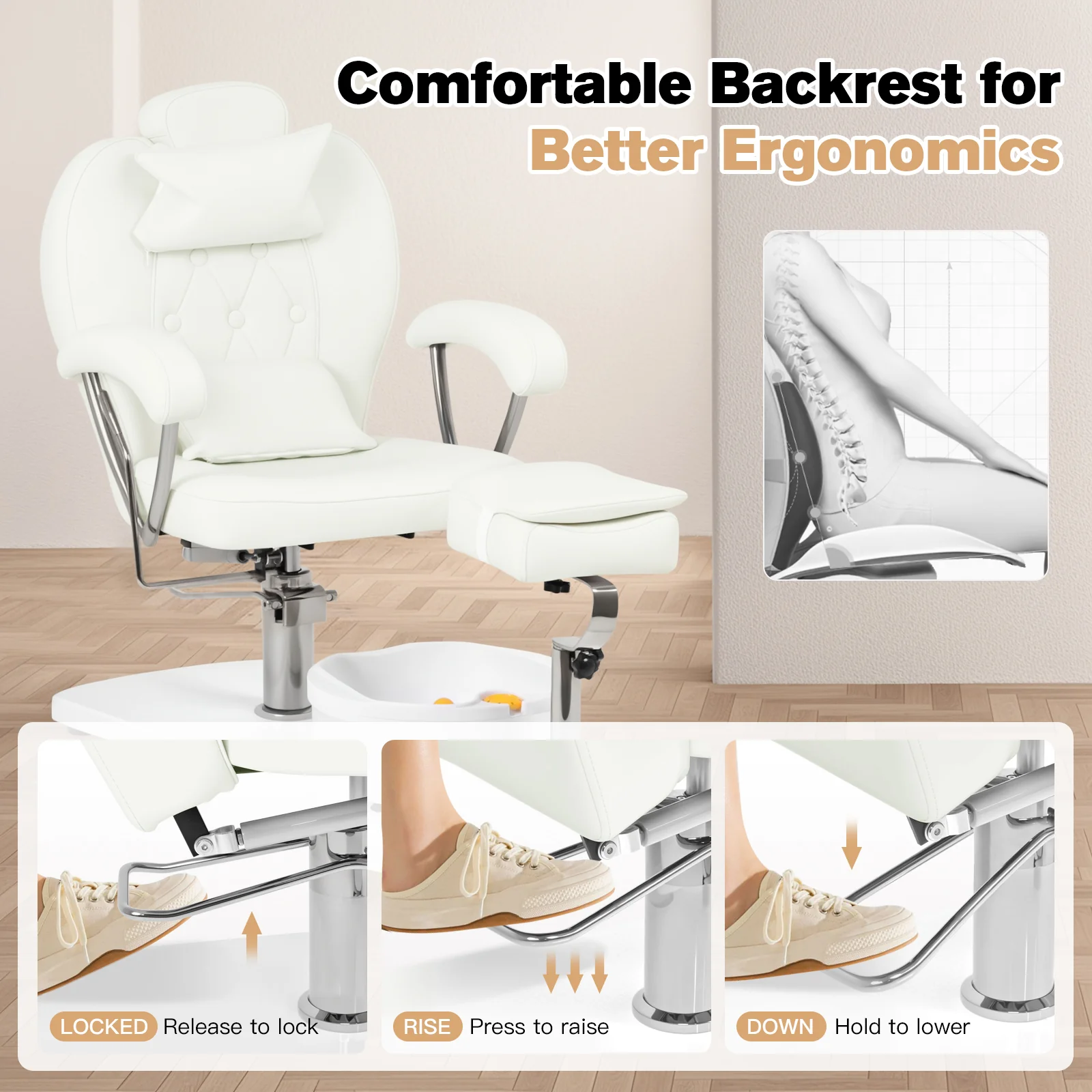 Advwin Pedicure Chair with Adjustable Height