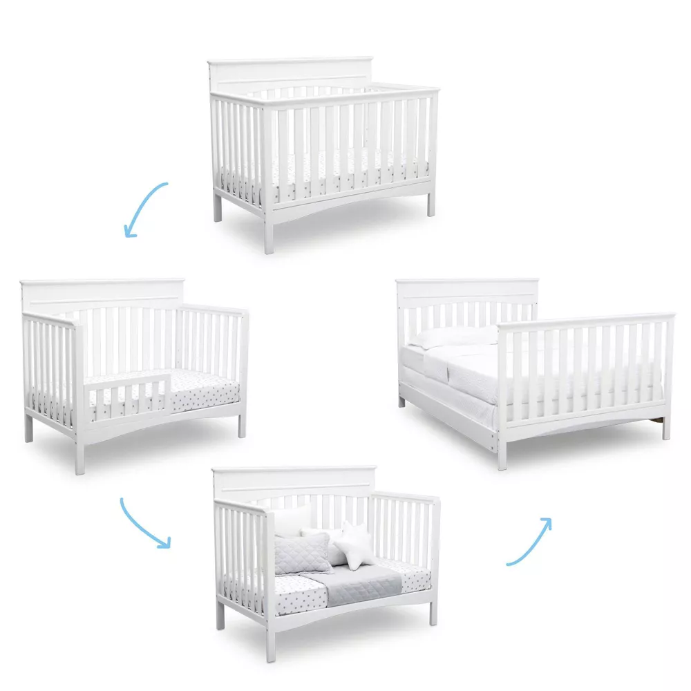 Delta Children Skylar 6-in-1 Convertible Crib - Bianca White
