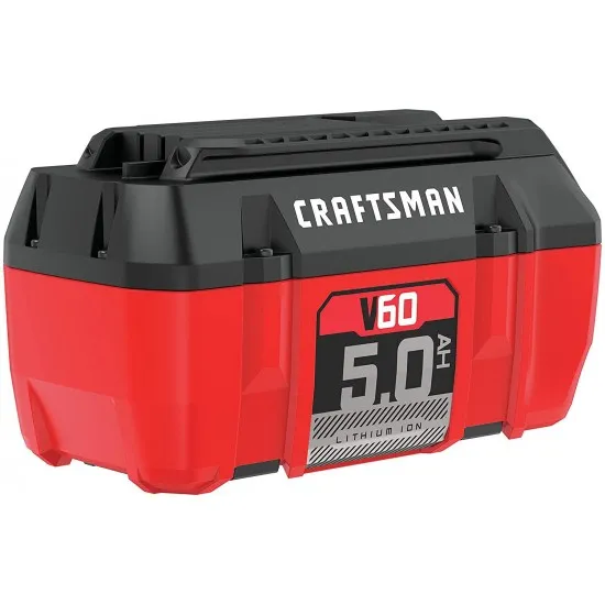 CRAFTSMAN V60 5.0Ah Lithium Ion Battery with LED Indicator, No Memory Effect, 4-Year Warranty