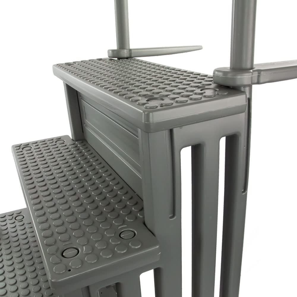 Select Anti-Slip in-Pool Steps | Gray | for Above Ground Swimming Pools | Can Mount to Decks 48