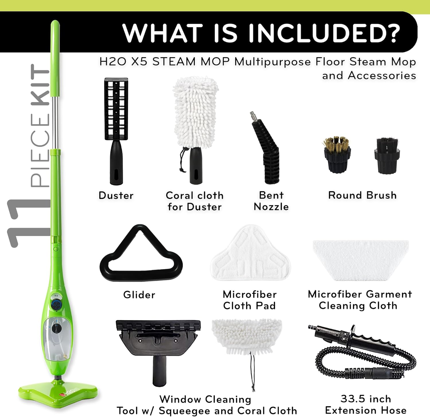 2025 H2O MOP® X5 Steam Mop and Handheld Steam Cleaner For Cleaning Hardwood and Kitchen Tile Floors  Grout Cleaner  Upholstery Cleaner and Carpets