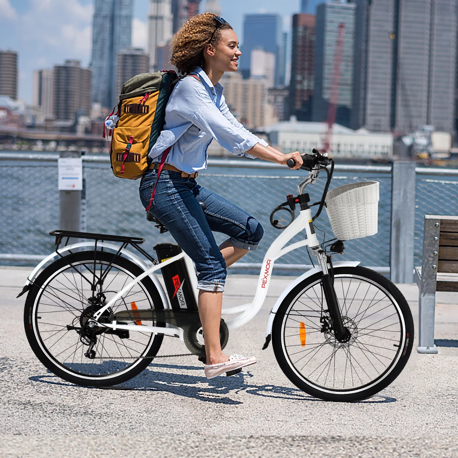 PEXMOR Electric Bike for Adults, 350W (Peak 500W) City Commuter Ebike 36V 12.5AH Removable Battery, 26