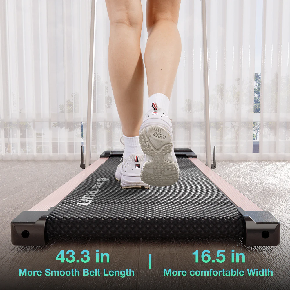 DeerRun A5 Pro Smart 2 in 1 Folding Treadmill Pink with Handrail, 300Lbs