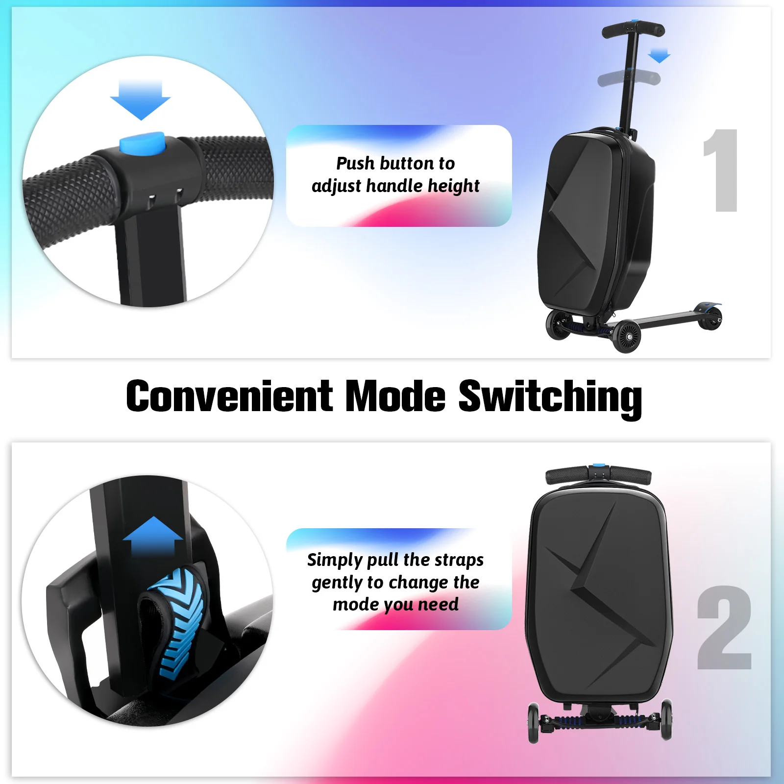 Advwin Foldable Hardshell Scooter Suitcase