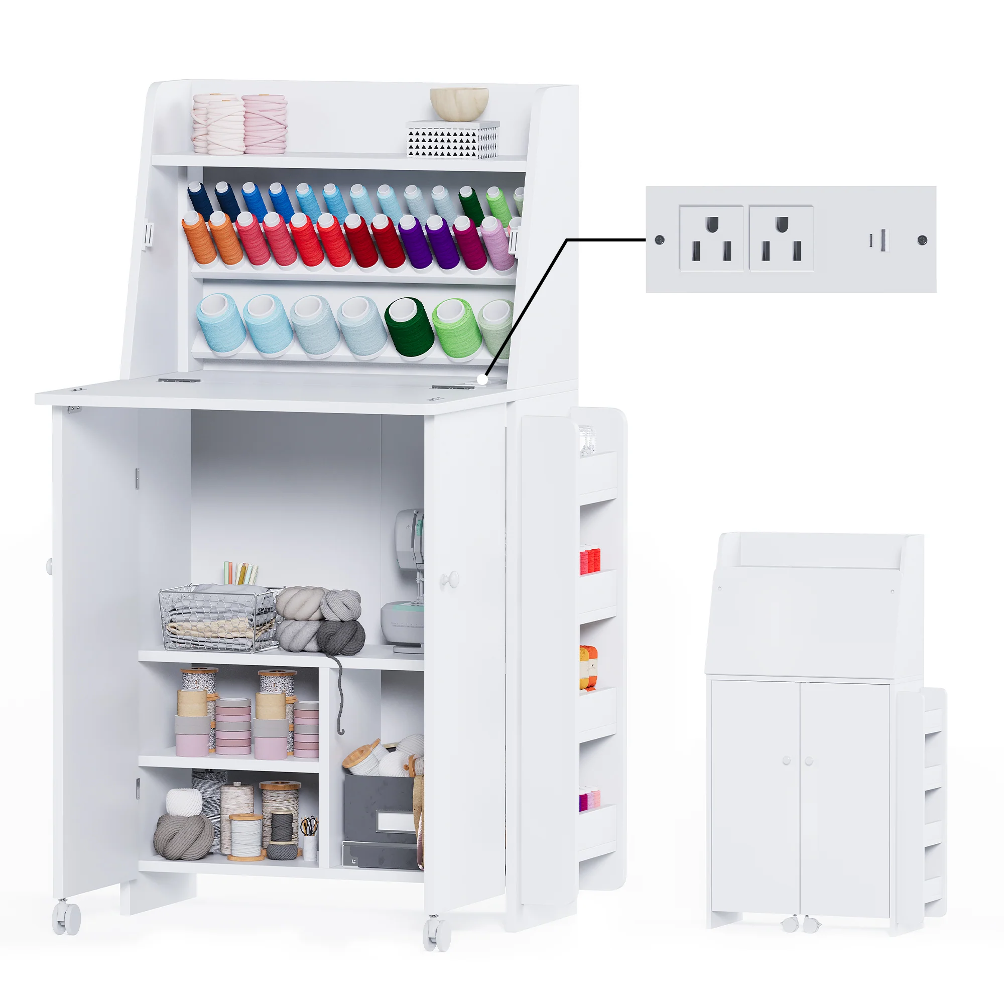 Advwin Folding Sewing Machine Cabinet