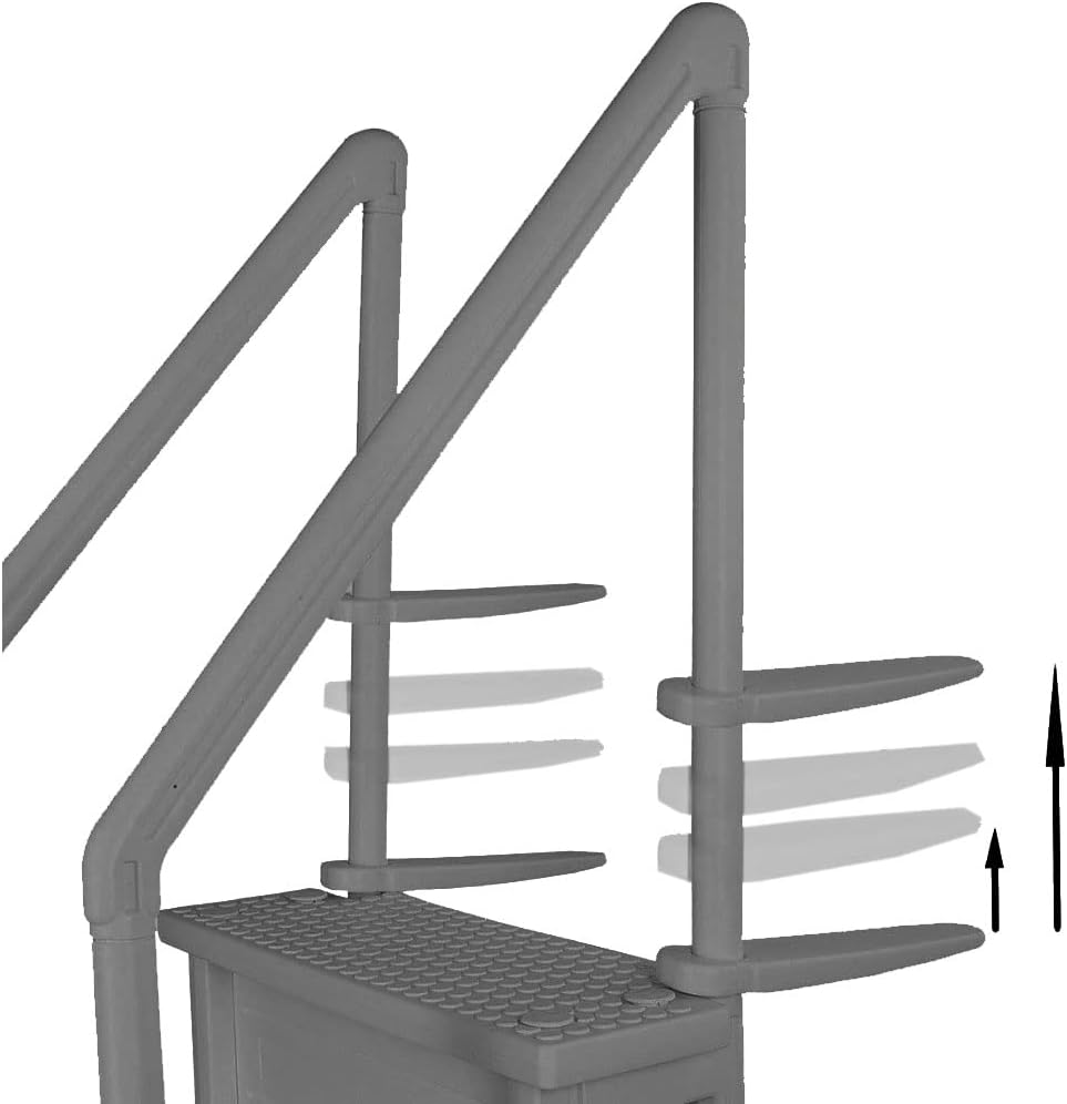 Select Anti-Slip in-Pool Steps | Gray | for Above Ground Swimming Pools | Can Mount to Decks 48