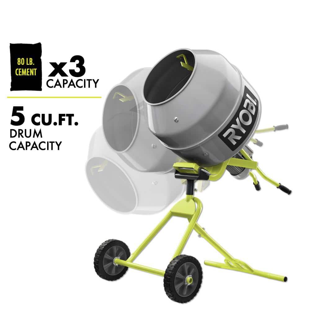 2025 RYOBI 5.0 cu. ft. Portable Concrete Mixer RMX001
