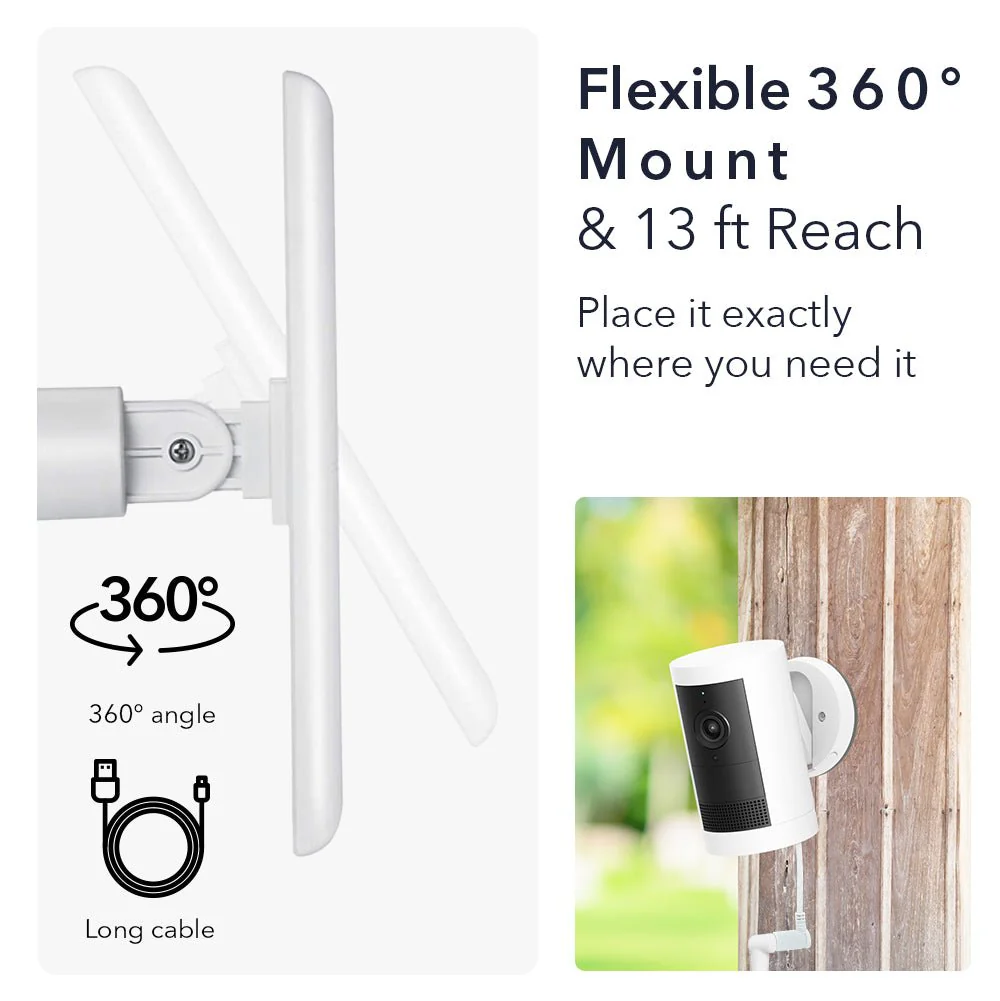 Ring Outdoor Cam Plus Battery+ Wasserstein Solar Panel Bundle