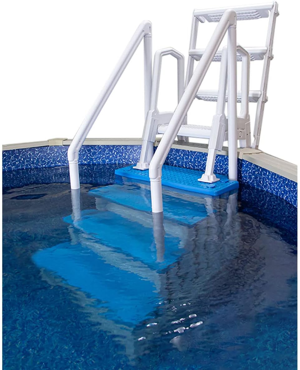 Select Anti-Slip in-Pool Steps | Gray | for Above Ground Swimming Pools | Can Mount to Decks 48