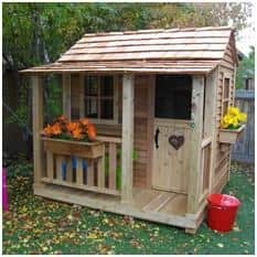 Outdoor Living Today Little Squirt 6×6 ft. Cedar Playhouse with Windows and Dutch Door