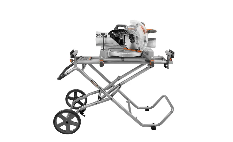 Universal Mobile Miter Saw Stand with Mounting Braces
