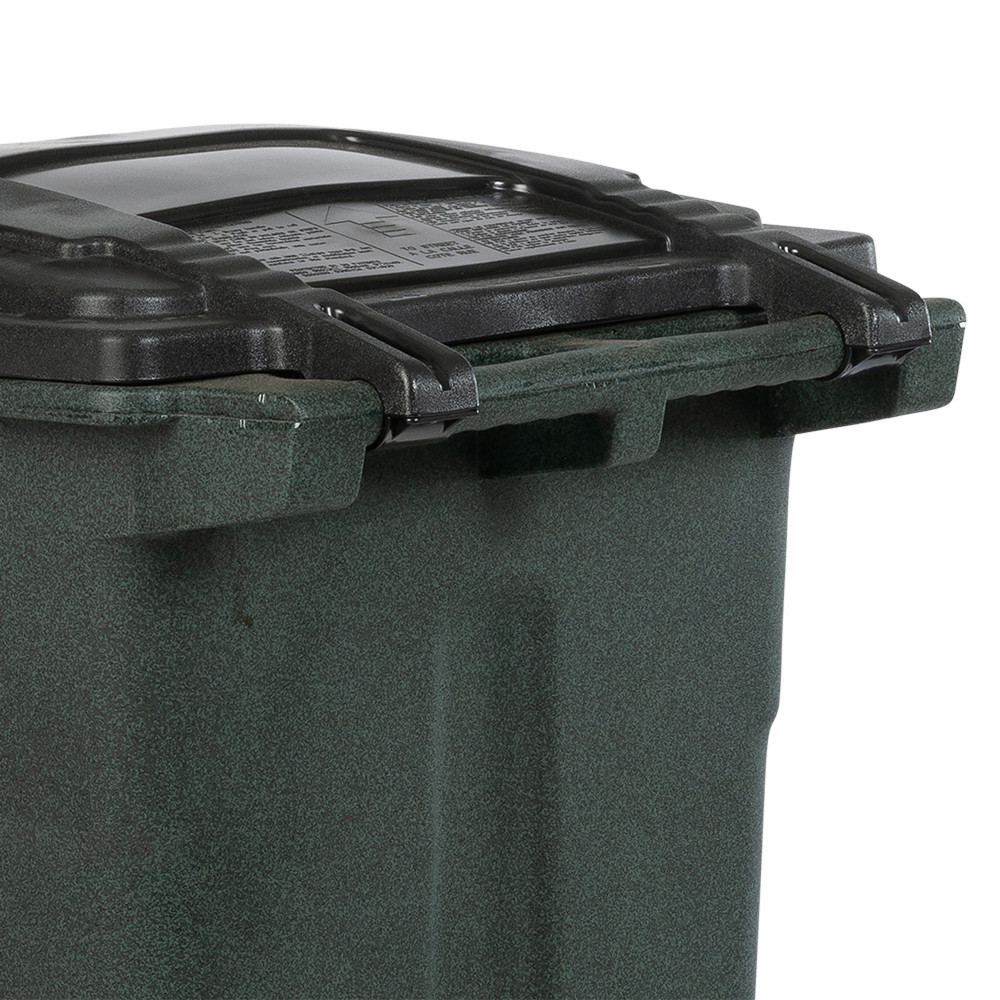 Toter 48 Gallon Durable Trash Can with Smooth Wheels & Lid, Green
