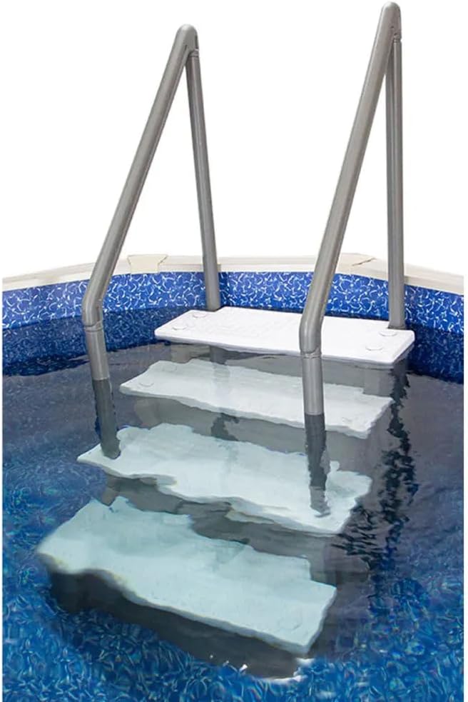 Select Anti-Slip in-Pool Steps | Gray | for Above Ground Swimming Pools | Can Mount to Decks 48