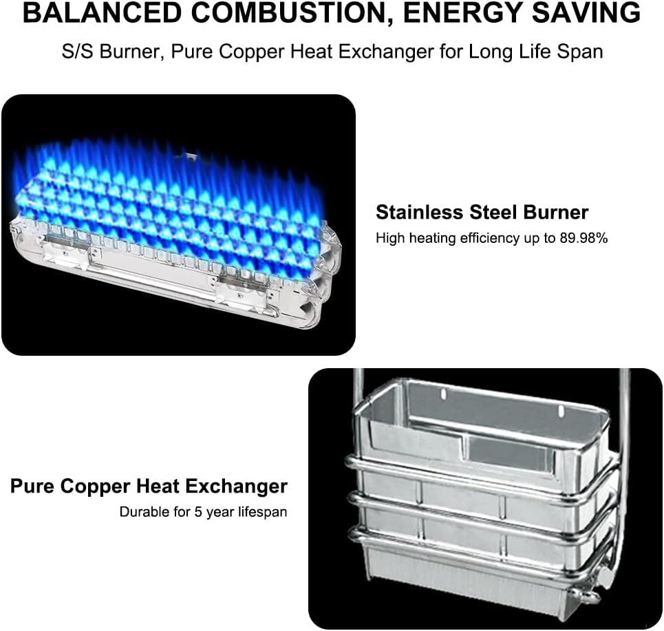 Portable Tankless Water Heater, 1.32 GPM Outdoor Camping Propane Gas Water Heaters w/Freestanding Stand and Carry Bag