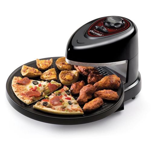 Presto Pizzazz Plus 1235W Rotating Countertop Pizza Oven with Timer, Non-Stick, Black