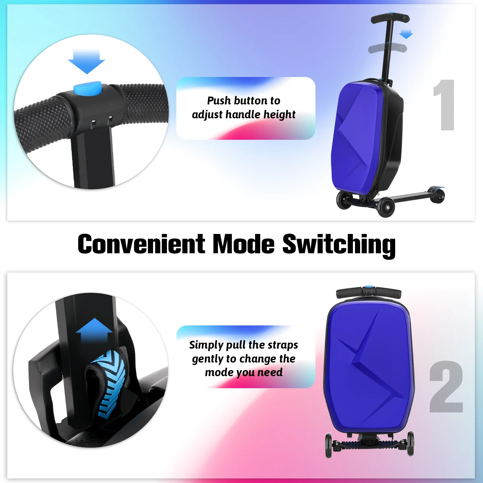 Advwin Foldable Hardshell Scooter Suitcase