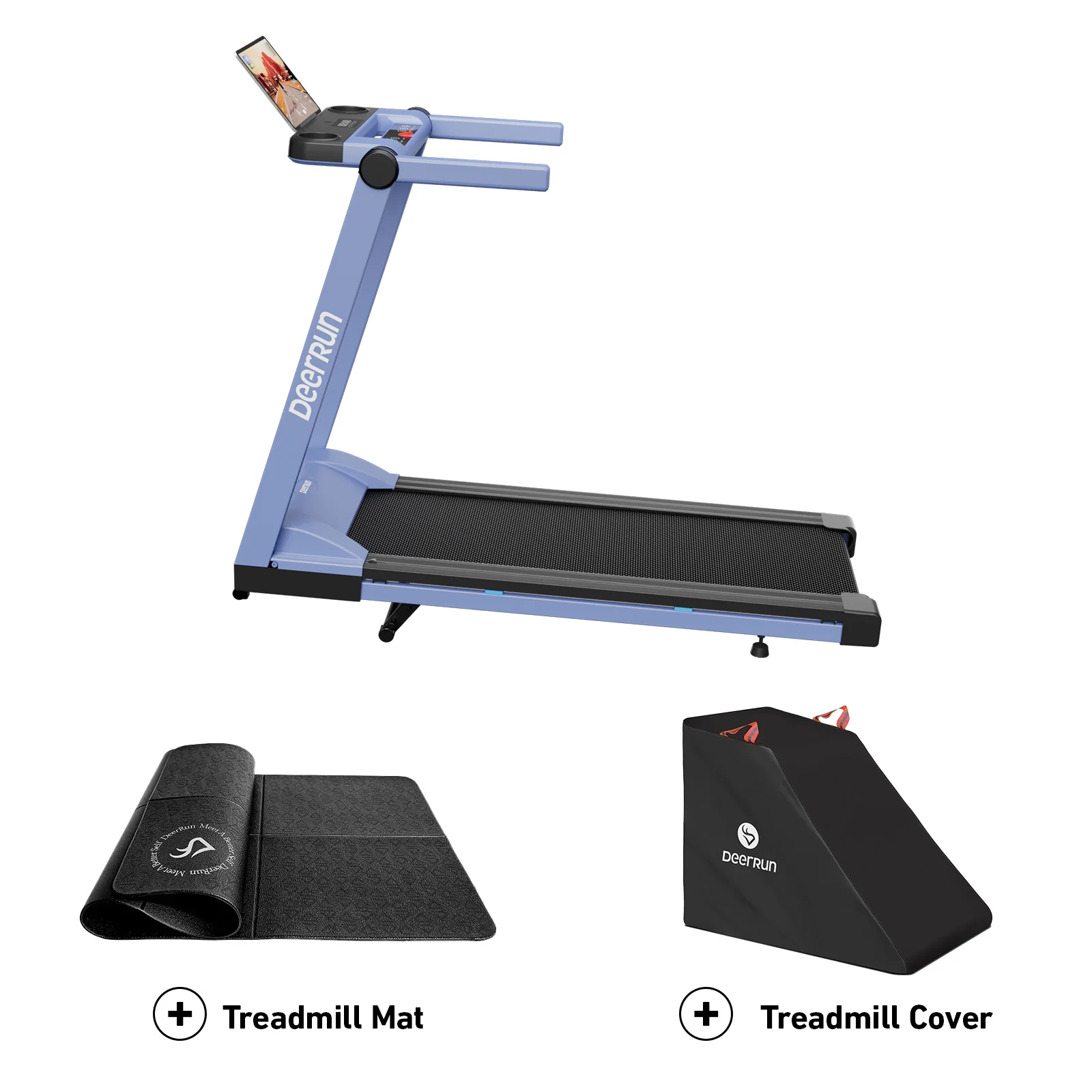 DeerRun A1 Pro Move+  6% Incline Foldable Treadmill——2025 Upgraded Chip & NFC Support | 350Lbs, 10mph Blue